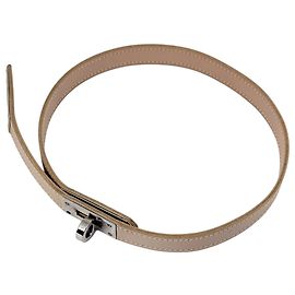 Hermès Kelly Choker-Halskette Silber Beige