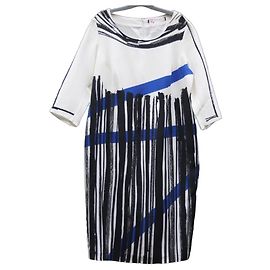Vestido Marina Rinaldi de algodão e viscose multicolorido Multicor Outro