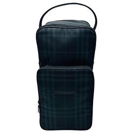 Burberry Black / Grey Classic Nova Check Plaid Golf Shoe Bag Black
