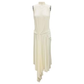 Vestido de cocktail midi com decote halter em marfim de Alexandre Vauthier Bege