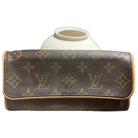 Estojo de óculos vintage Louis Vuitton Monogram Marrom