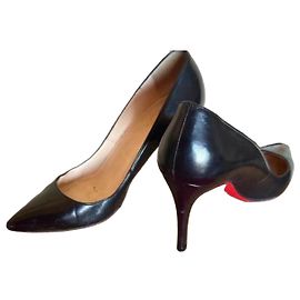 Escarpins Christian Louboutin Yolanda Sling en cuir noir Noir