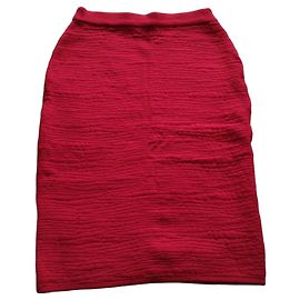 Falda Lápiz Roja Yves Saint Laurent Roja