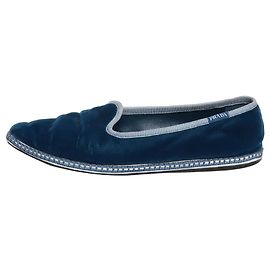 Prada Blaue Samt-Hausschuhe - Größe EU 39,5 Blau