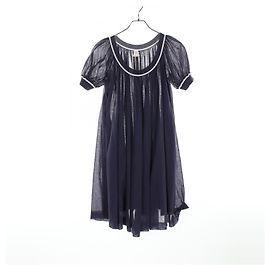 Vestido de algodón y nylon Hermès Azul Azul marino