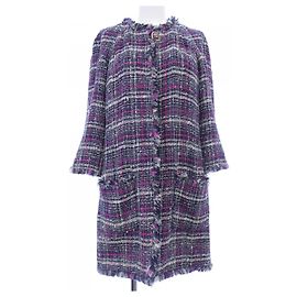 Chanel Wool Blend Coat Blue