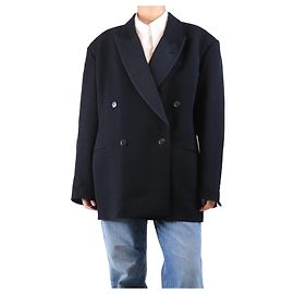 Autre Marque Black double-breasted wool jacket - size UK 10 Black