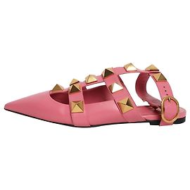 Valentino Pink rockstud flat sandals - size EU 41 (UK 8) Pink