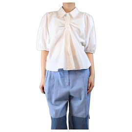 Simone Rocha Camicia bianca arricciata - taglia M Bianco