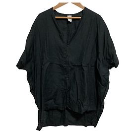 Autre Marque Camicia in lino con scollo a V NO CONTROL AIR Nero