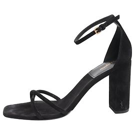 Saint Laurent Black suede sandal heels - size EU 40.5 Black