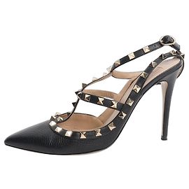 Valentino Black Rockstud leather pumps - size EU 41 Black