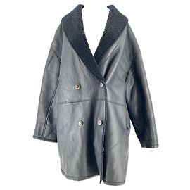 Autre Marque Shearling-Mantel "Namo" Schwarz