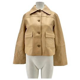 Autre Marque MALINA Lederfischjacke Beige Größe 36 Beige