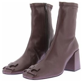 Courreges Bottines "Réédition" bordeaux en cuir Bordeaux