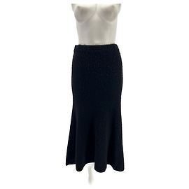 Autre Marque Langer schwarzer Wollrock Größe 10 UK Schwarz