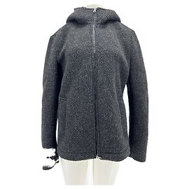 Autre Marque Fleecejacke aus Wolle Anthrazitgrau