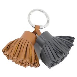 Chaveiro Hermès Carmen Unodos 077895CJ Marrom Dourado Cinza