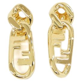 Fendi Gold Clip Earrings Golden