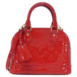 Louis Vuitton Vernis Alma BB Handbag Red Fuschia