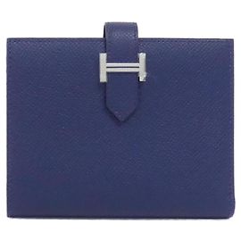 Hermès Portafoglio Compatto Bearn Hermes Blu Blu navy