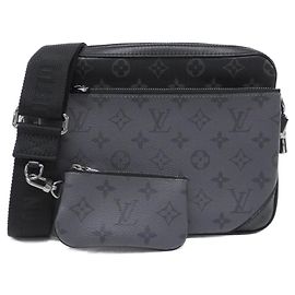 Bolso de Hombro Trio Messenger Monogram Eclipse Reverse de Louis Vuitton Negro Gris