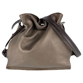 Bolsa de Ombro de Couro Flamenco da Loewe Marrom