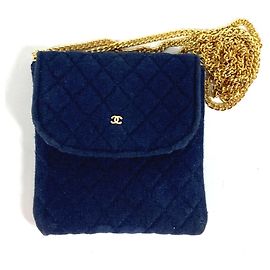 Mini borsa matelassé vintage Coco Mark di Chanel Blu navy
