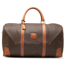Céline Bolsa de viagem em lona revestida Macadam marrom Celine Marrom