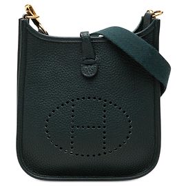 Hermès Évelyne 16 Amazone en Cuir Clémence Vert Vert Vert foncé