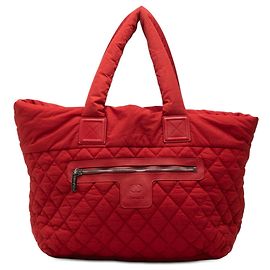 Chanel Red Medium Quilted Nylon Coco Cocoon Tote Red