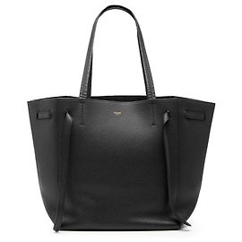 Céline Cabas Phantom pequeno em couro preto da Celine Preto