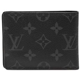 Louis Vuitton Black Monogram Eclipse Slender Wallet Black