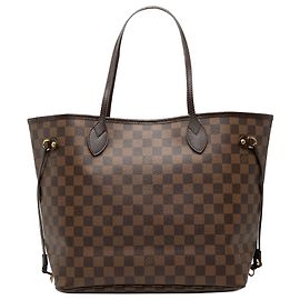 Louis Vuitton Borsa Neverfull MM Damier Ebene Marrone Marrone