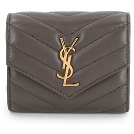 Portafoglio pieghevole Cassandra di Saint Laurent Marrone