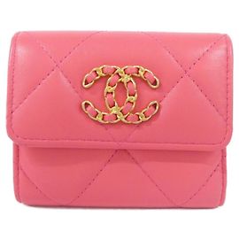 Chanel 19 Linie AP0954 Tri-Fold Geldbörse Pink