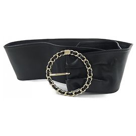 Chanel Standard schwarze Gürtel Schwarz