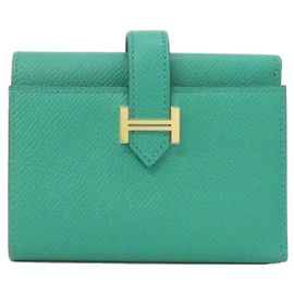 Hermès Hermes Bearn Combination Wallet in Green Epsom Leather Green