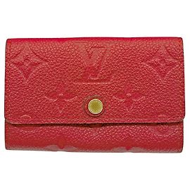 Louis Vuitton Red Monogram Empreinte Key Case Red