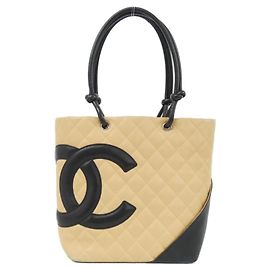 Chanel Cambon Line Handbag Black Beige