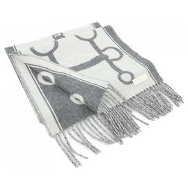 Sciarpa in cashmere Hermès Marrone Bianco