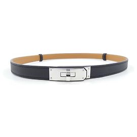 Hermès Hermes Kelly 18mm Schwarzer Standardgürtel Schwarz