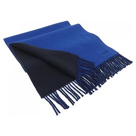 Stola in cashmere nera e blu navy di Hermès Nero Blu navy