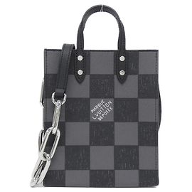 Borsa a Spalla Sac Plat XS Damier Checkerboard Louis Vuitton Nero