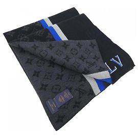 Schal aus schwarzer Wolle Louis Vuitton Schwarz