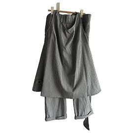 Autre Marque Conjunto de Blusa e Shorts Xadrez Preto e Branco de Algodão Preto Branco
