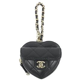 Chanel AP4838 Black Leather Handbag Charm Black