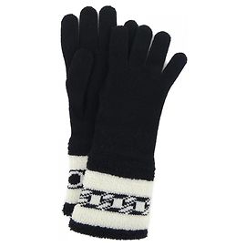 Luvas de cashmere e seda Chanel Preto Branco