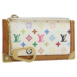 LOUIS VUITTON Pochette Cles Monogram Multicolore Bianco M92655 Auth LNZ175 Bianco