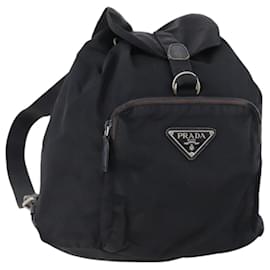 PRADA Backpack Nylon Navy Silver Auth bs33304 Silvery Navy blue